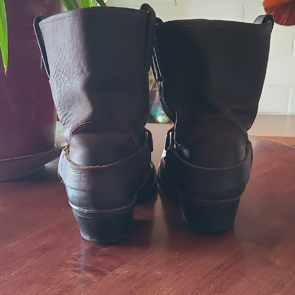 Frye Dark Brown Leather Moto Boots - Picture 5 of 13